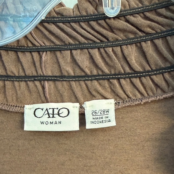 Cato Chocolate Brown Ruffle-Front Open Cardigan - Picture 4 of 4